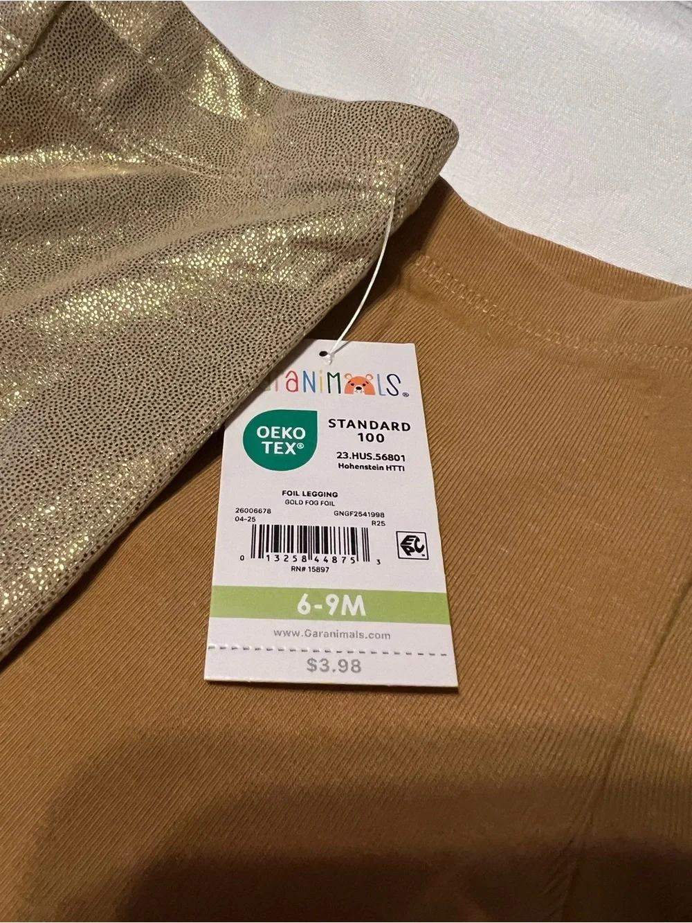 Garanimals Metallic Gold and Tan Girls' Leggings Set